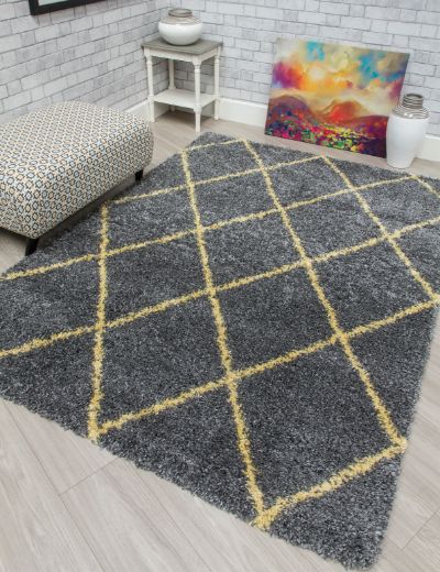 Fantasy Trellis - Dark Grey / Yellow 2