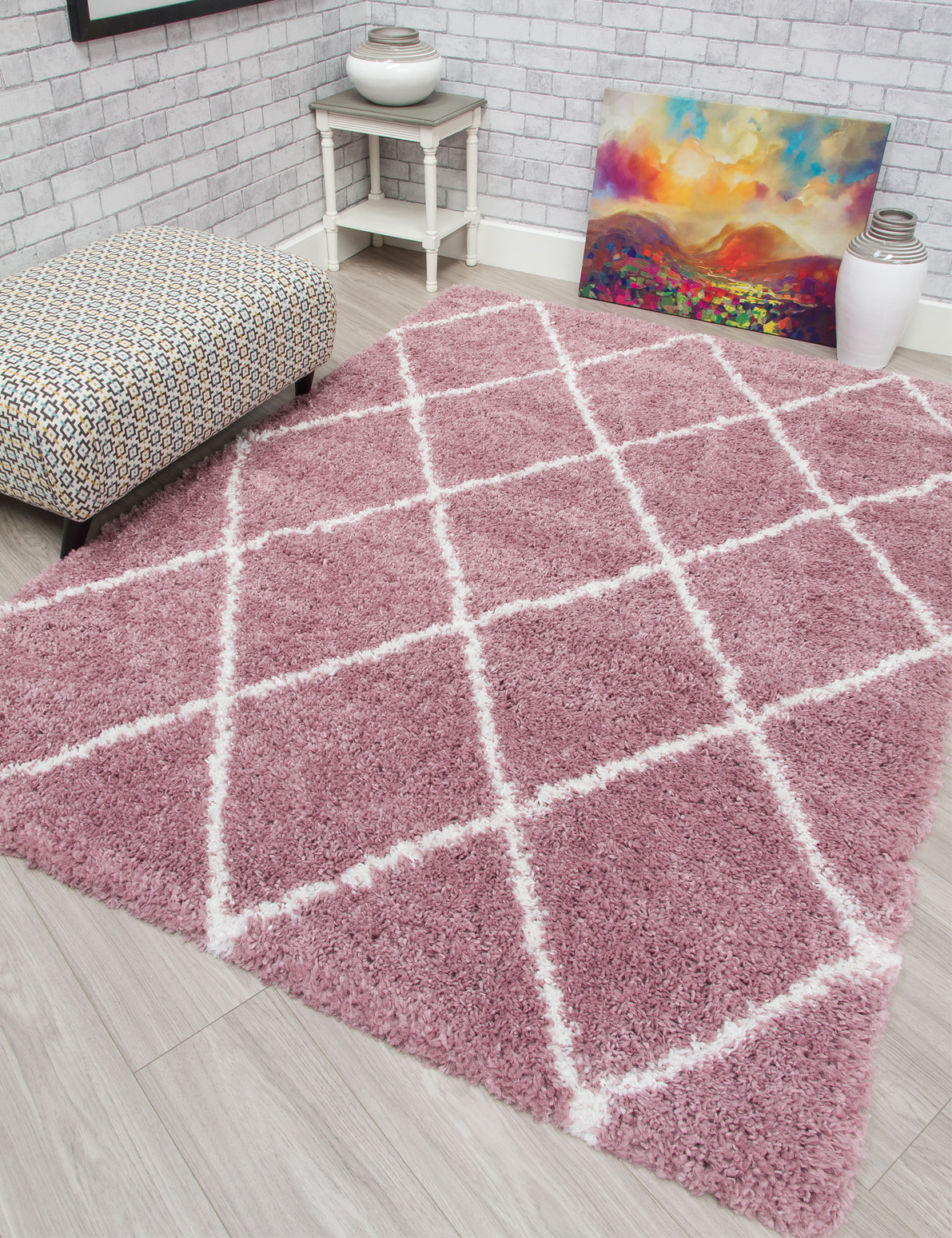 Floor Trends - Fantasy Trellis - Pink / Cream