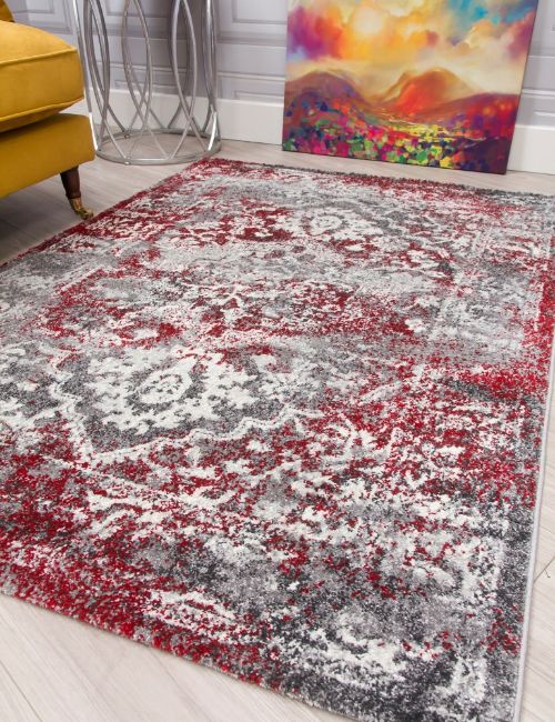 ANTIKA - 120 X 170 - MEDALLION - RED