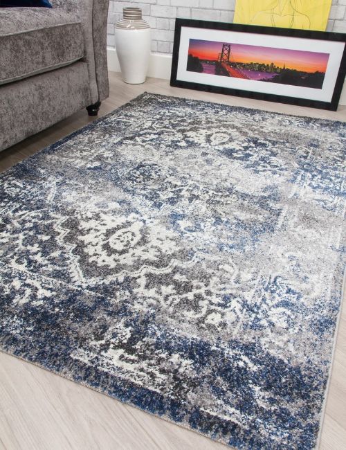 ANTIKA - 120 X 170 - MEDALLION - NAVY